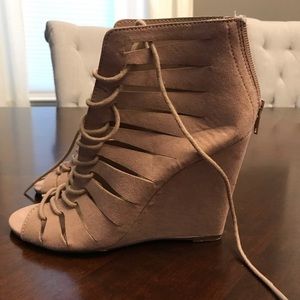 Forever 21 Tan Suede Wedges - Size 6.5